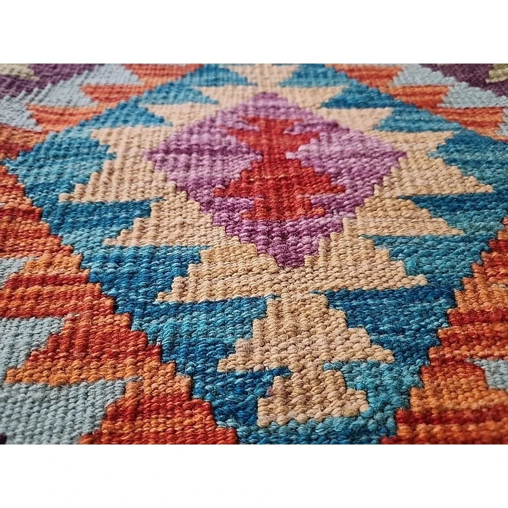 Tribal Woven Boho Kilim Parker Knoll Pillow Cover 17 x 17 Zipper Excellent Cond